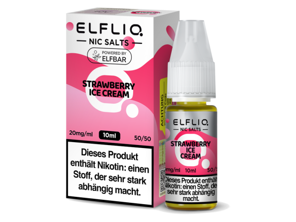 Elfbar ElfLiq Strawberry Ice Cream - Nikotinsalz Liquid 10ml